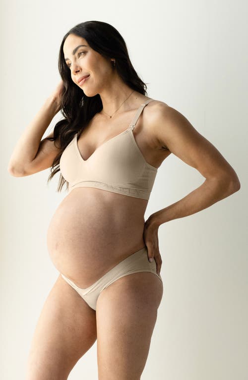 Shop Kindred Bravely Assorted 5-pack Under The Bump Full Coverage Maternity Briefs In Beige/black