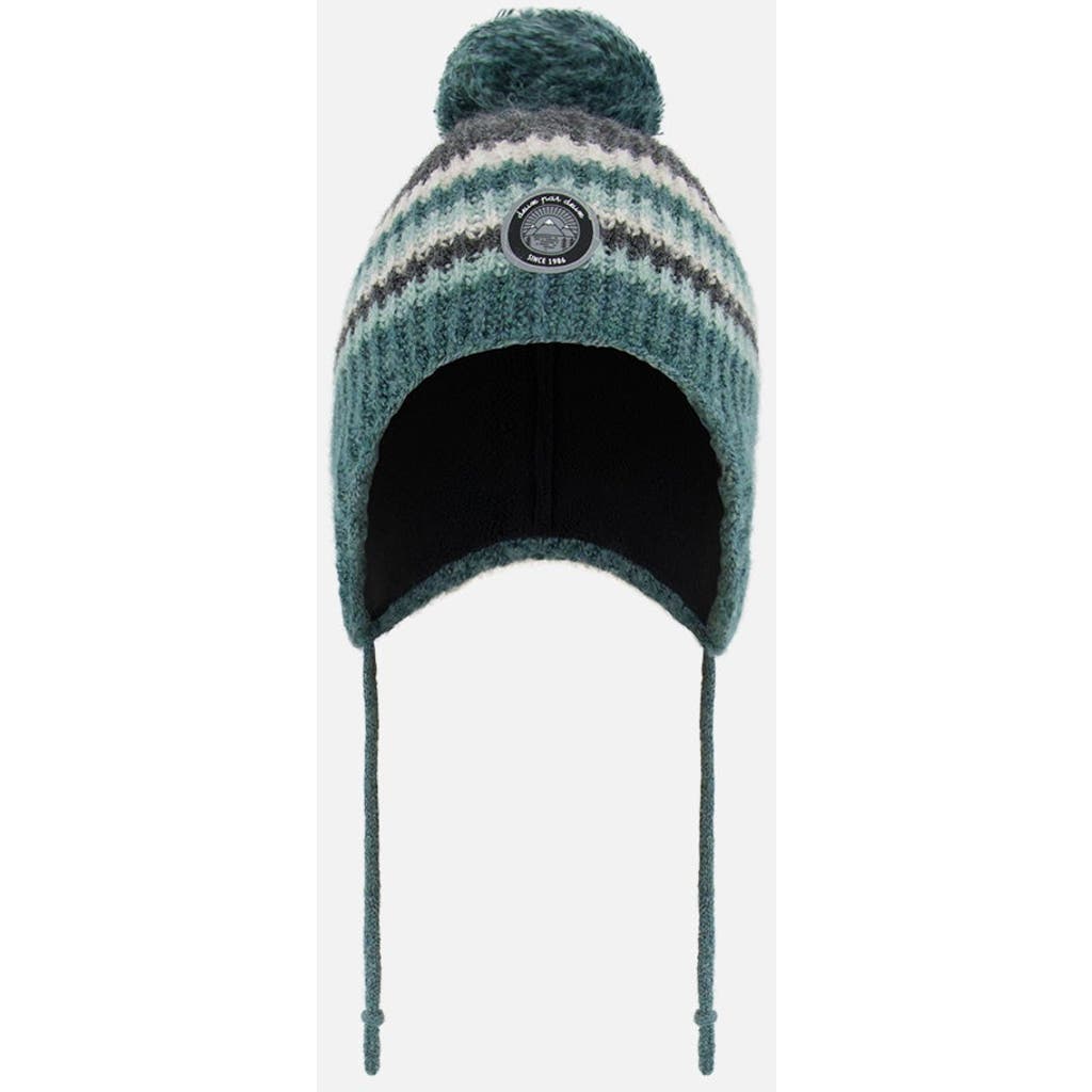 Deux Par Deux Boy's Peruvian Knit Hat Gradient Green In Stripes