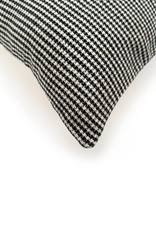 Manushi Houndstooth Woven Pillow In Black And White