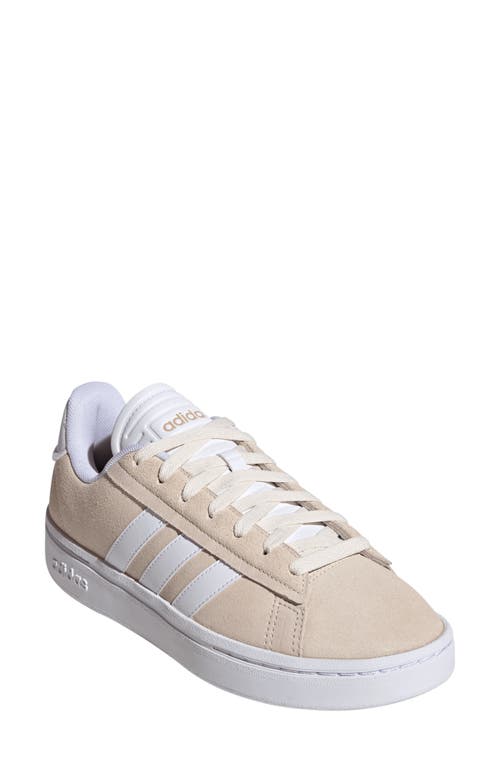 Adidas Originals Women's Grand Court Alpha Cloudfoam Lifestyle Comfort Casual Sneakers From Finish Line In White/white/beige