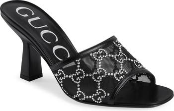 Gucci GG Crystal Mesh Slide Sandal (Women)