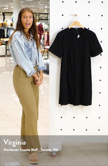 button front shift dress