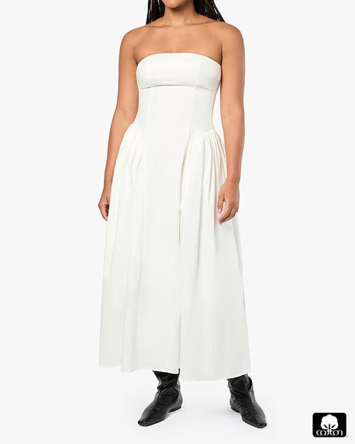 Shop Weworewhat Strapless Corset Ruched Dress In White