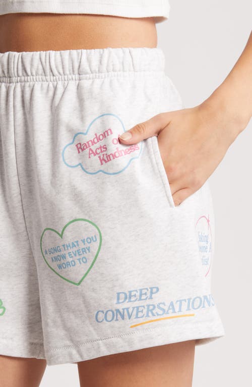 Shop The Mayfair Group Love Language Sweat Shorts In Grey