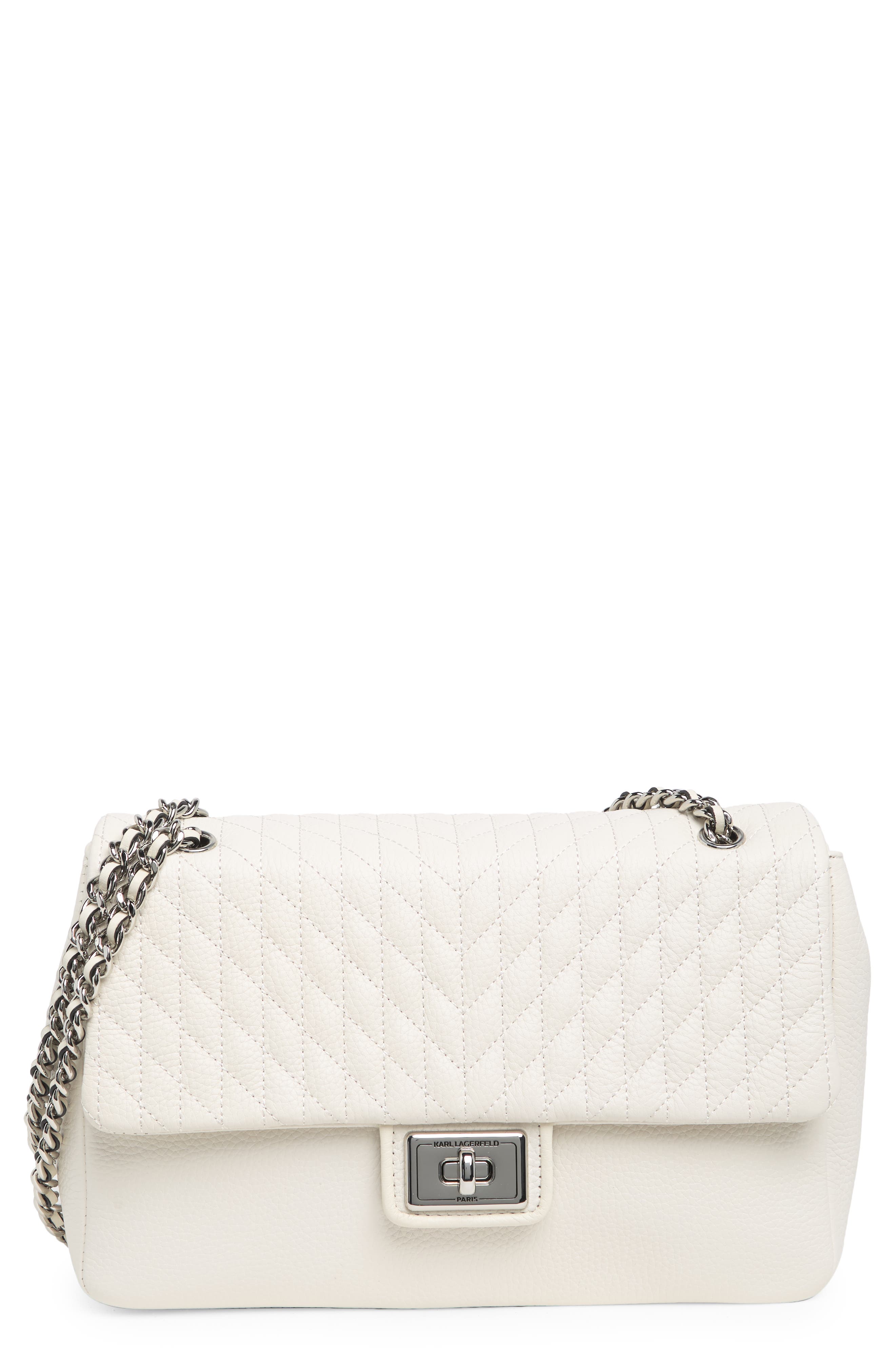 Karl Lagerfeld Paris Agyness Leather Shoulder Bag Nordstromrack