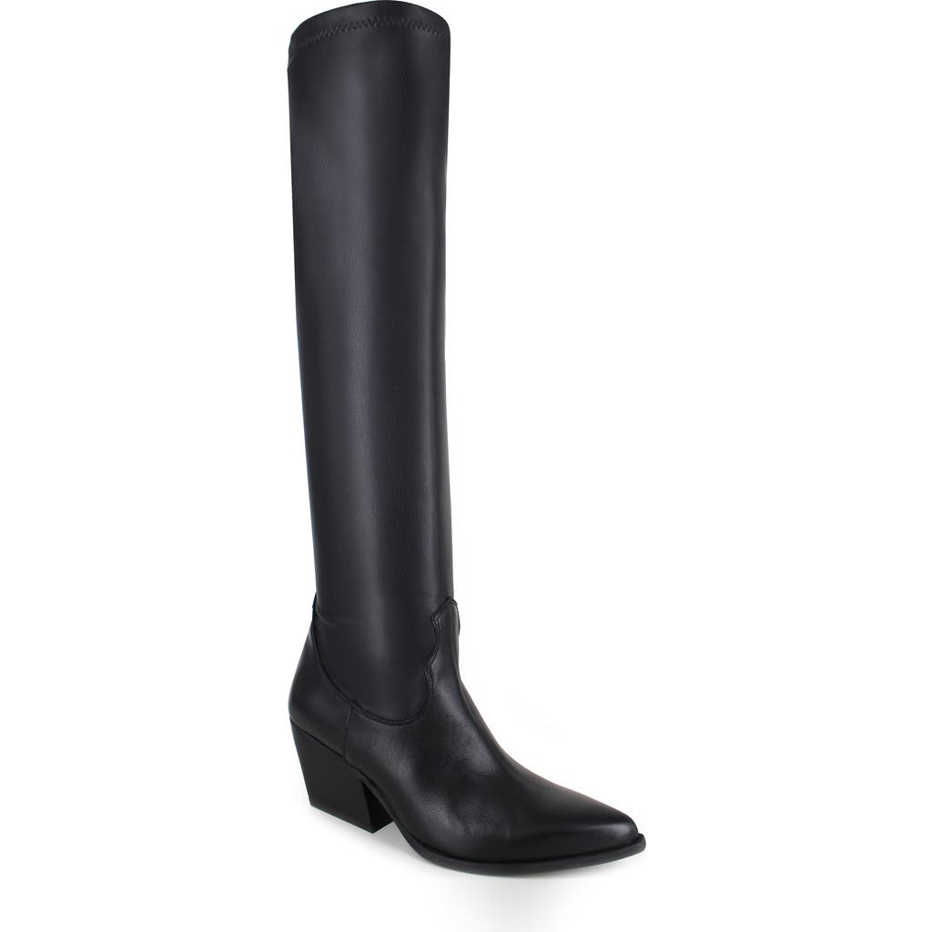 Ziginy Betty Water Resistant Knee High Western Boot In Black