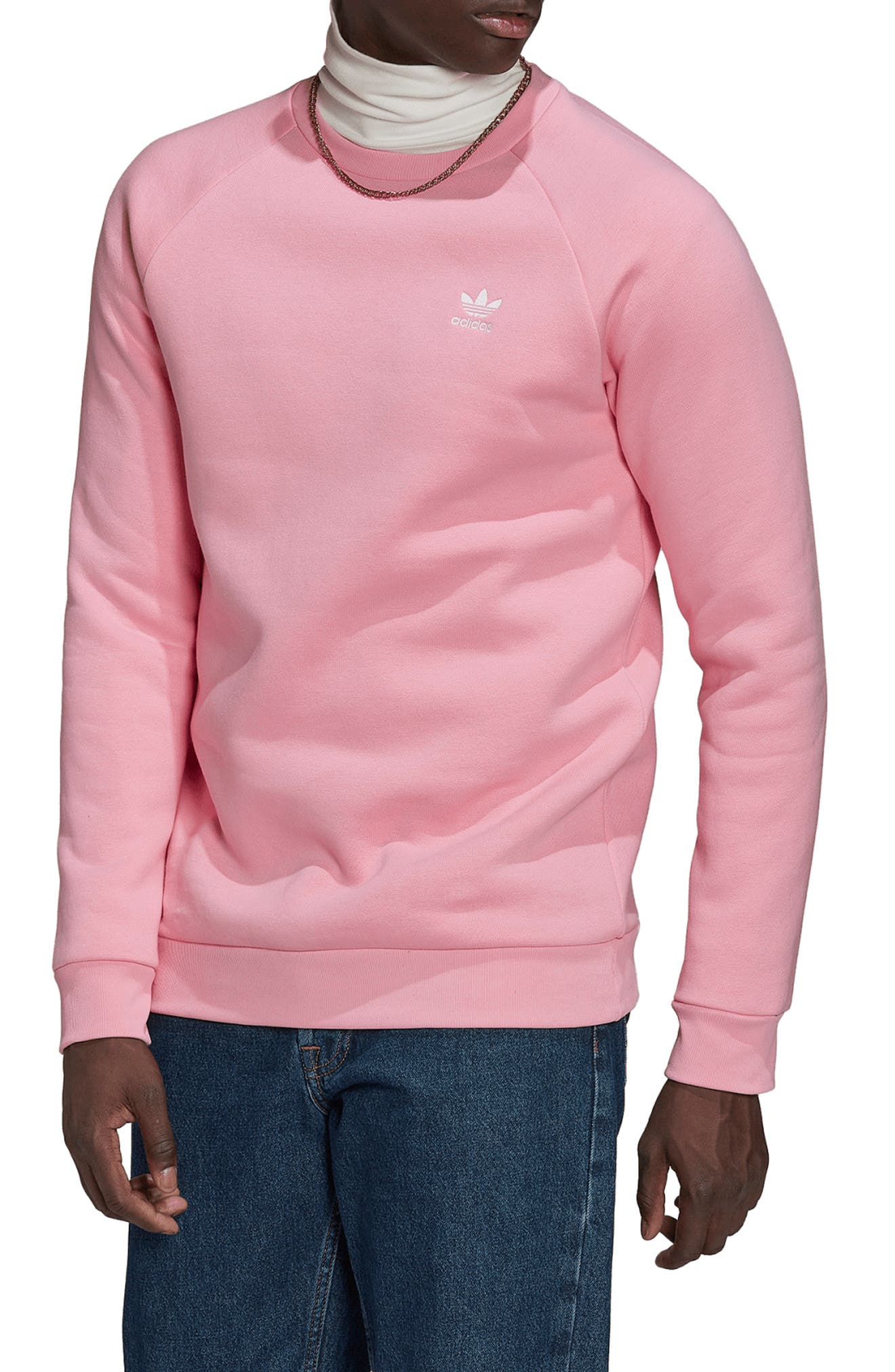 adidas originals new neutrals logo sweatshirt in pink