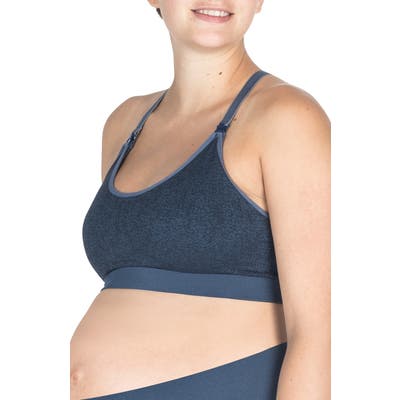 Modern Eternity Seamless Nursing Sports Bra, Blue