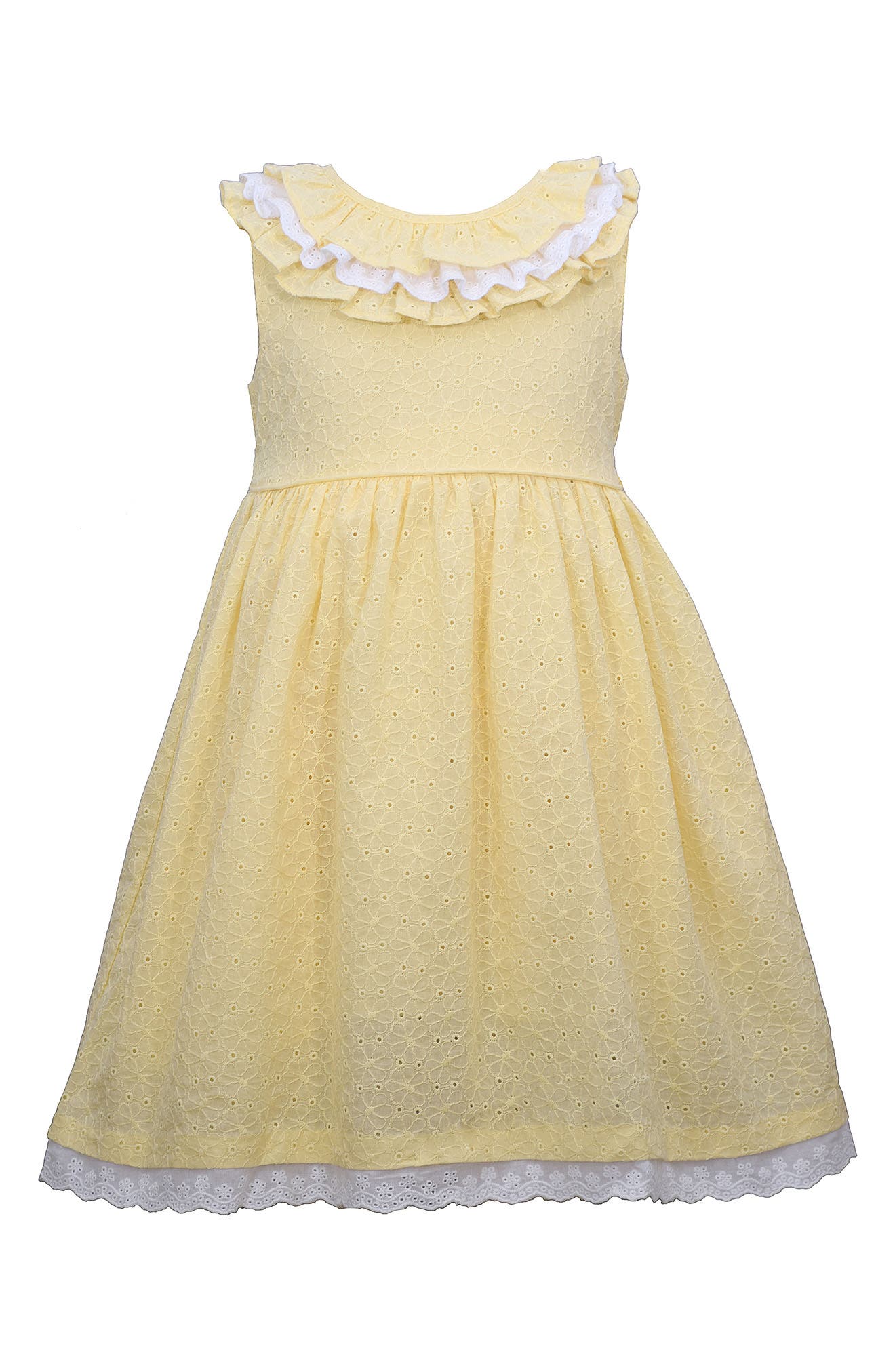 Ivy Kids' Ruffle Neck Eyelet Dress 