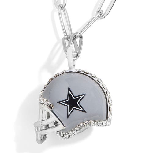 BaubleBar Women's Dallas Cowboys Helmet Charm Necklace in Silver