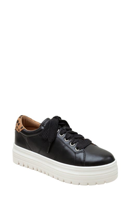 Linea Paolo Jill Platform Trainer In Black/cognac-black