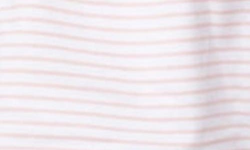 Shop Edikted Astor Stripe Stretch Cotton Shorts In White-and-pink