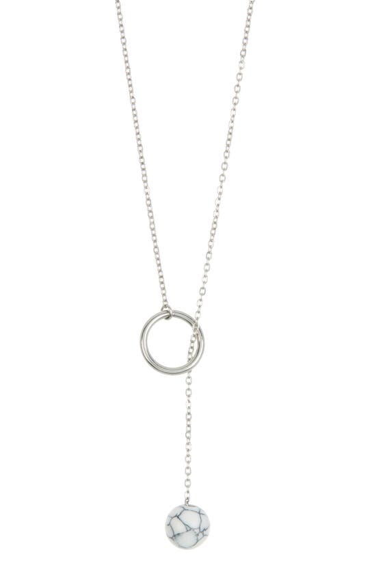Knotty Lariat Necklace In Metallic