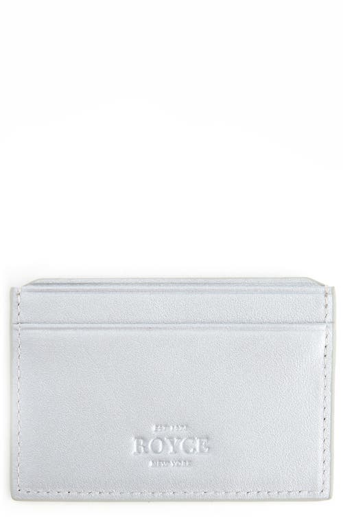 ROYCE New York RFID Leather Card Case in Silver at Nordstrom