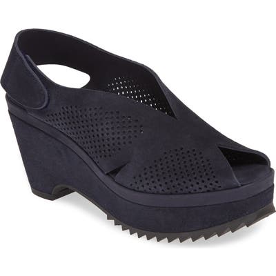 Pedro Garcia Floreal Perforated Slingback Platform Sandal, Blue (Nordstrom Exclusive)