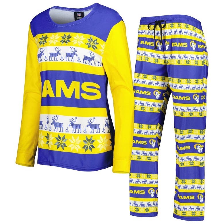 Foco Royal Los Angeles Rams Team Ugly Pajamas Set