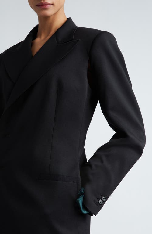 Shop Mm6 Maison Margiela Asymmetric Contrast Cuff Blazer In Black