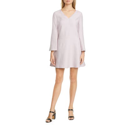 Valentino Long Sleeve Crepe Couture A-Line Minidress, US / 42 IT - Purple