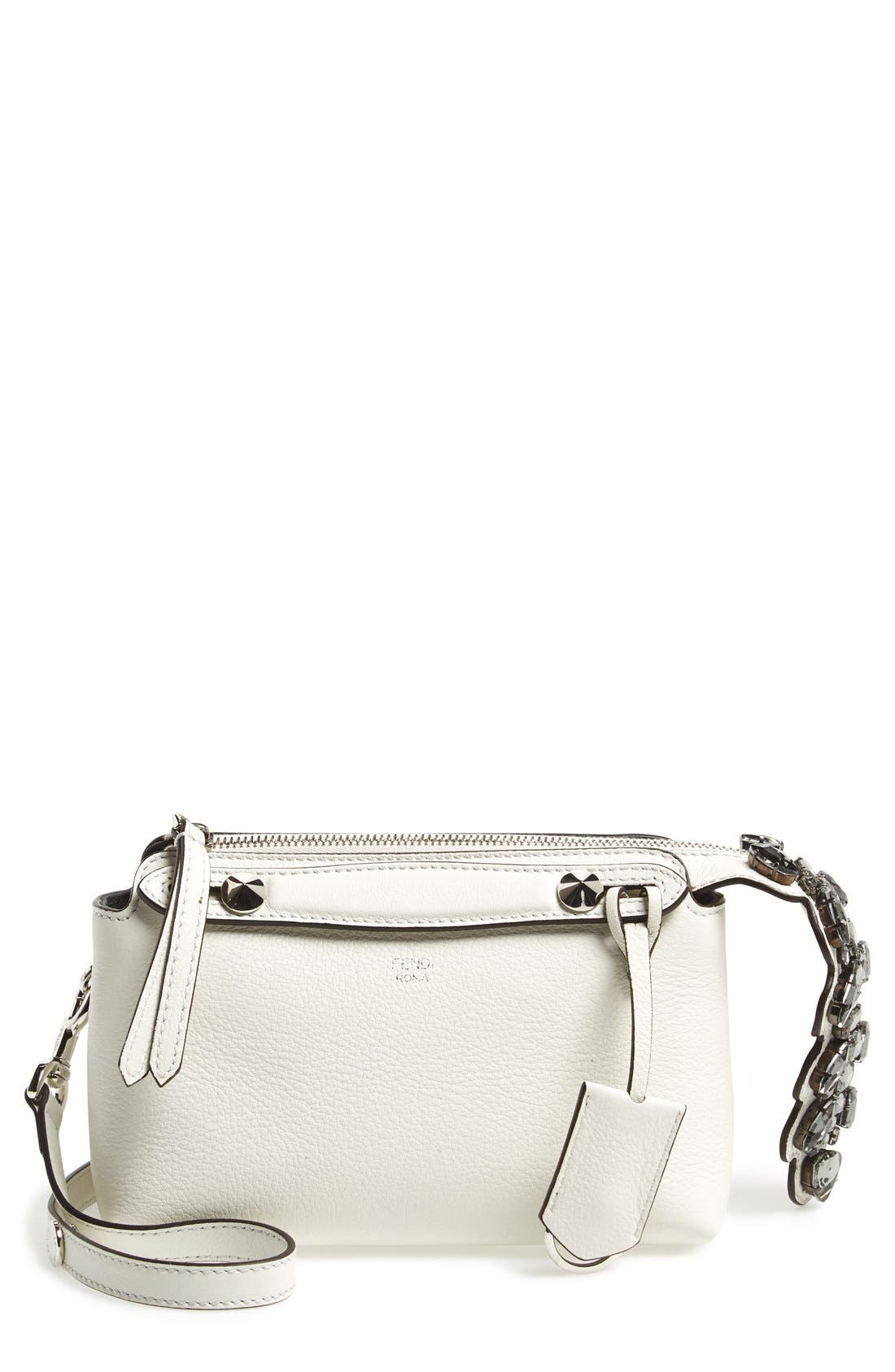 Fendi 'Mini By the Way' Embellished Croc Tail Leather Crossbody Bag