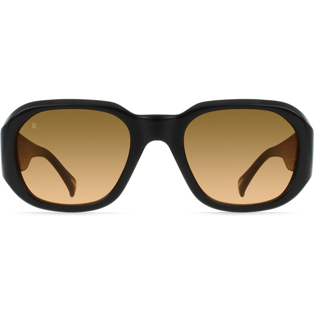 Raen Zouk Gradient Polarized Square Sunglasses In Recycled Black/reposado Grad