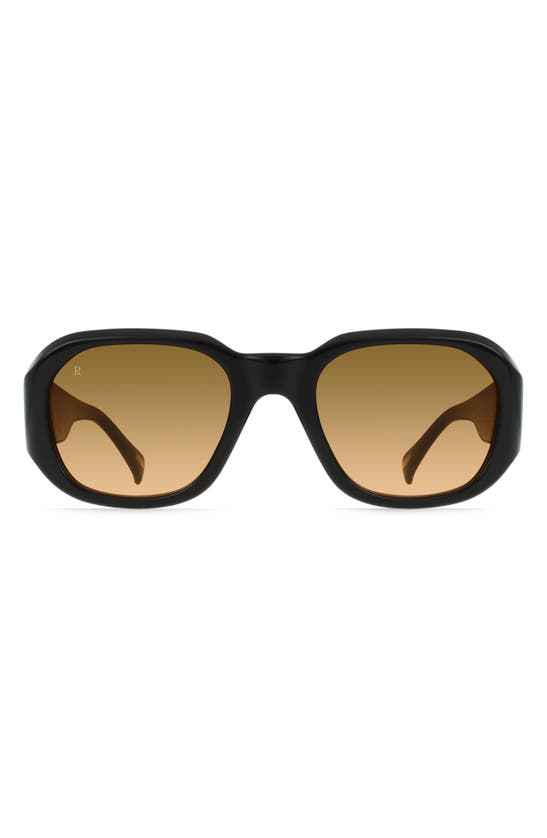 Shop Raen Zouk Gradient Polarized Square Sunglasses In Recycled Black/ Reposado Grad