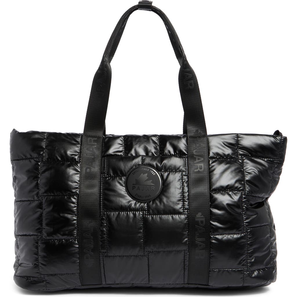 Pajar Quilted Nylon Tote Bag In Black