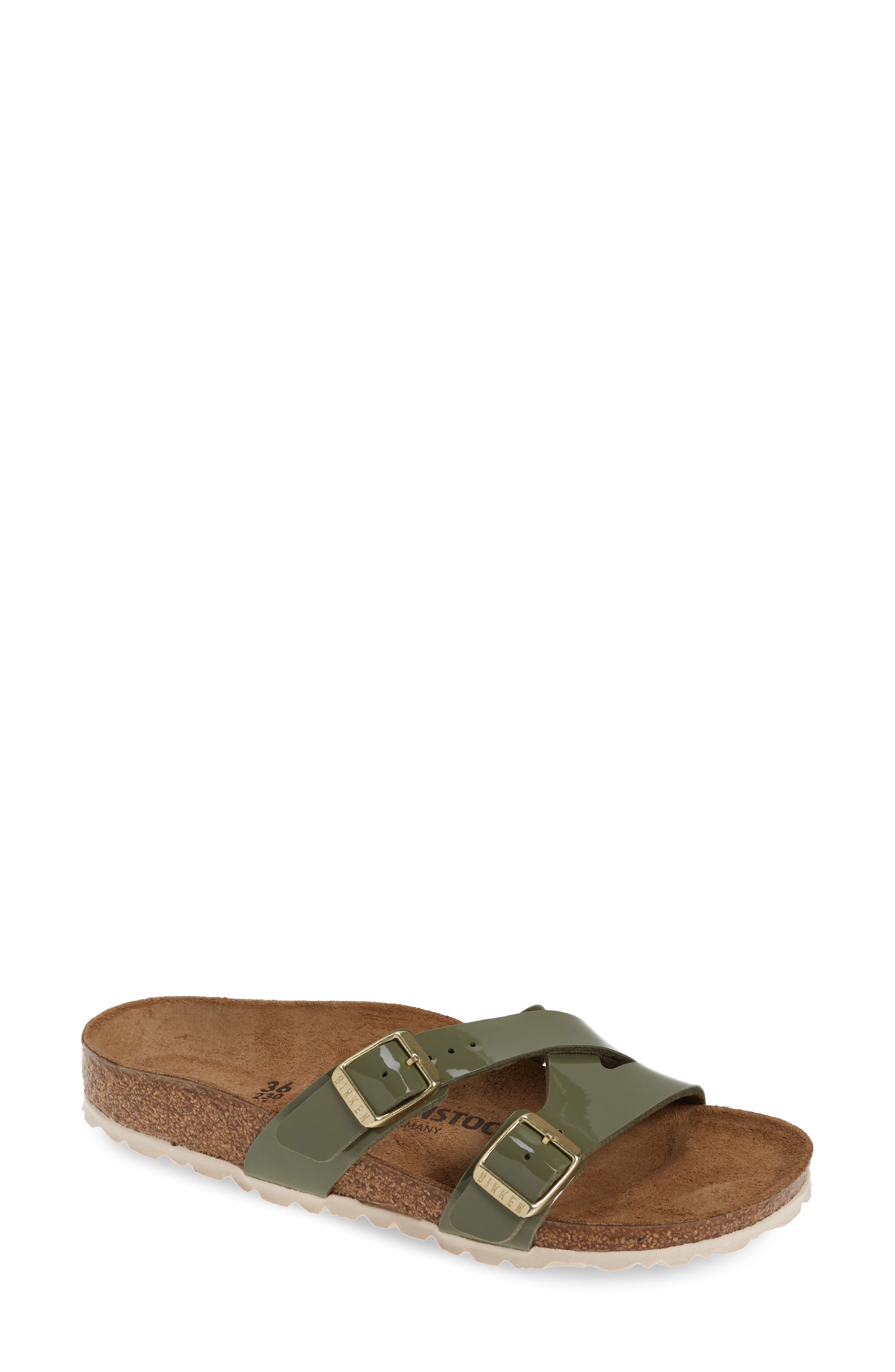 Birkenstock Yao Patent Slide Sandal, Green