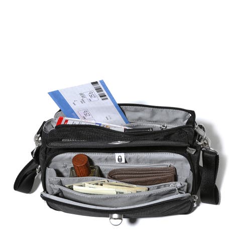 Baggallini Calais Crossbody Bag In Black Cheetah Emboss