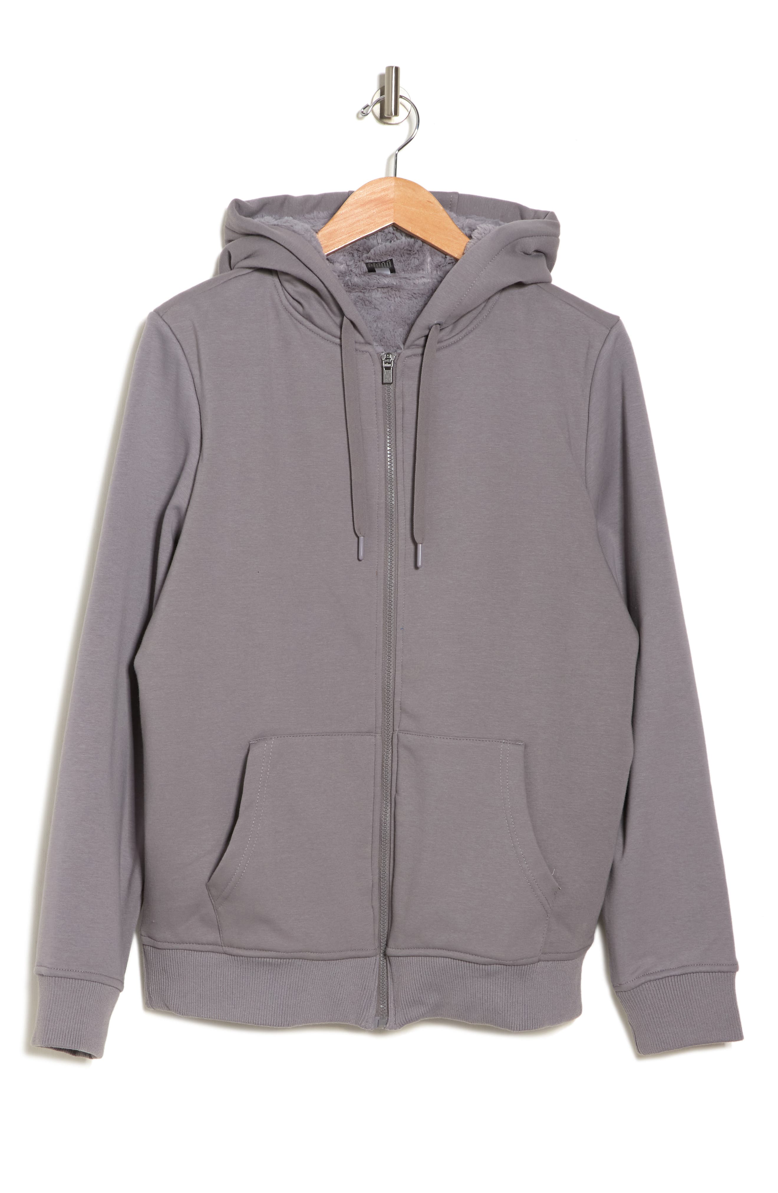 90 Degree By Reflex Marbled Brushed Fleece Butter Soft Jacket In Grey ...