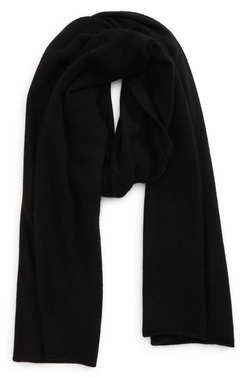 Vince Boiled Cashmere Knit Scarf in Blk
