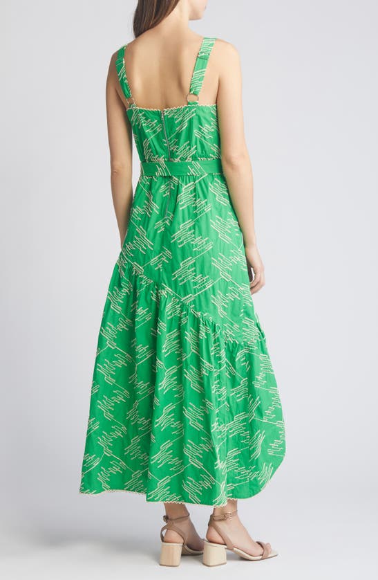 Shop Ciebon Simala Belted High-low Dress In Emerald Green