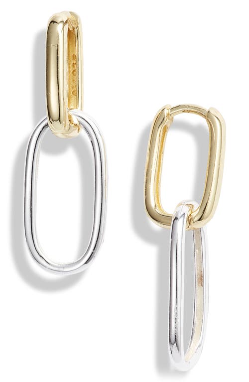 Argento Vivo Sterling Silver Two-tone Link Earrings In Gold