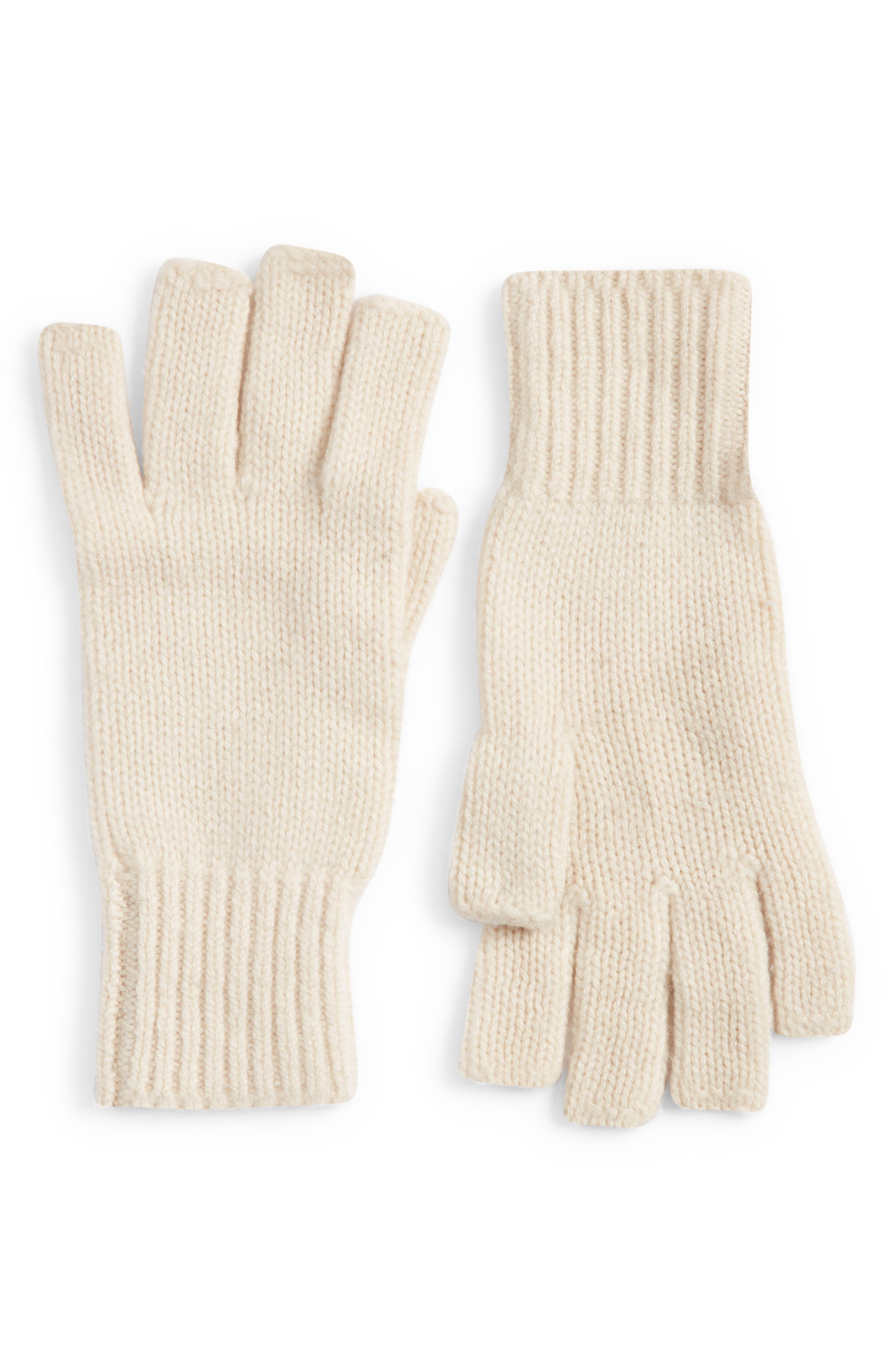 fingerless cashmere gloves womens