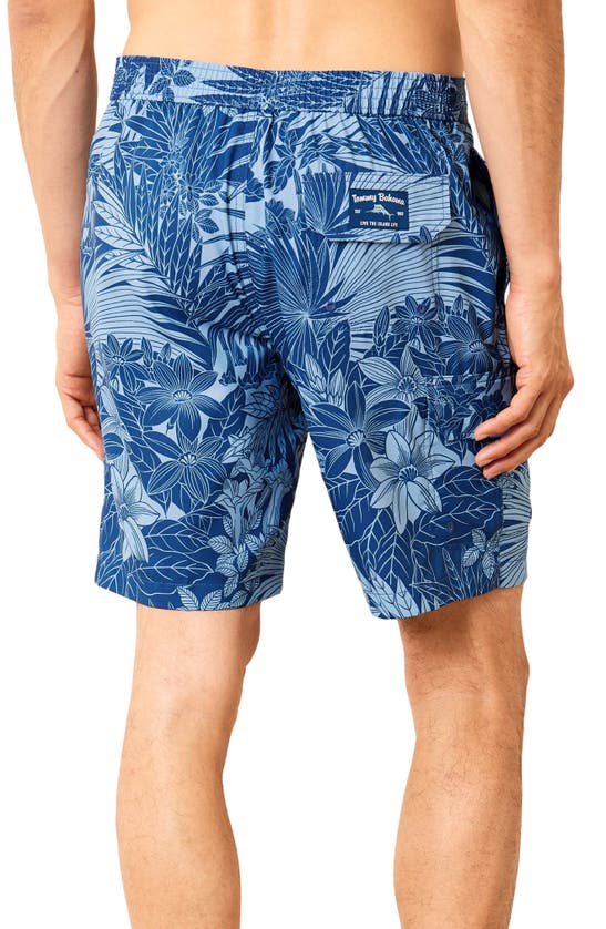 Shop Tommy Bahama Baja Santiago Palms Board Shorts In Dk Blue Muse