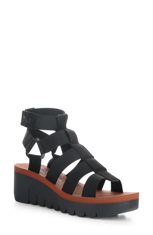 Yufi Platform Wedge Sandal in Black Cupido/Ela