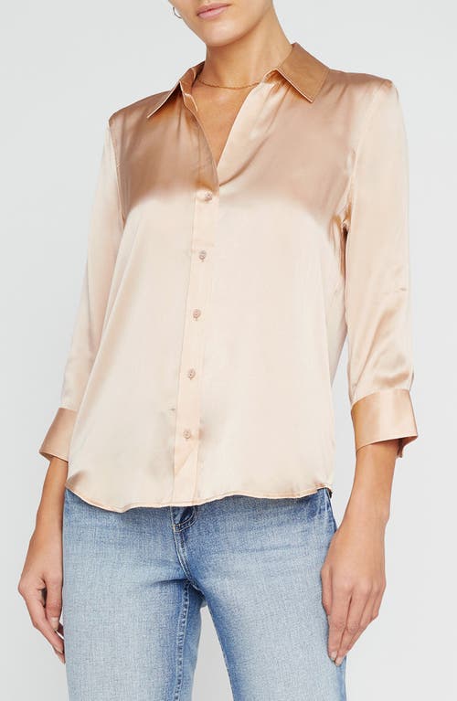 Dani Silk Charmeuse Blouse in Toasted Almond