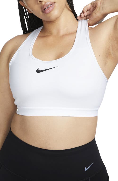 Shop Nike Dri-fit Swish High Support Sports Bra In White/white/black