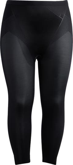 Spanx Medium Women Capri Leggings Black Stretch Knee Length Nylon