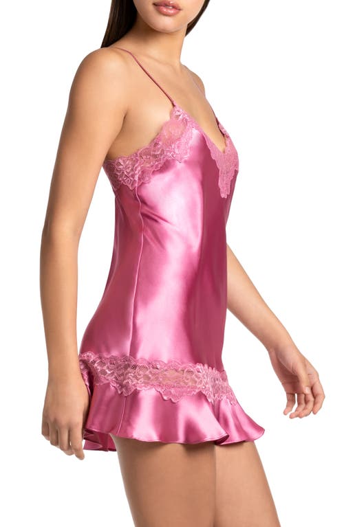 Shop In Bloom By Jonquil Lace Trim Satin Chemise In Cedar Rose