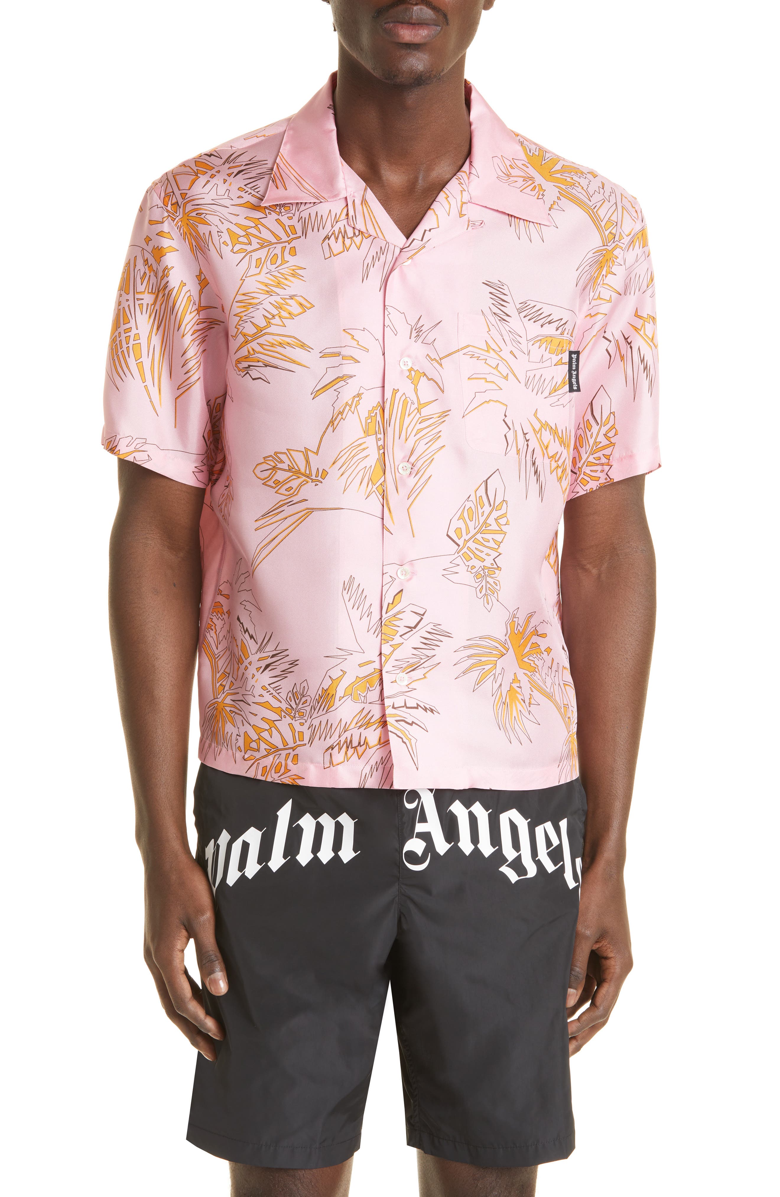 Palm Angels Abstract Palm Print Silk 