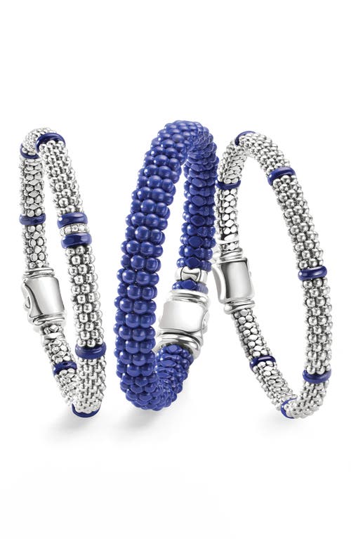 LAGOS Set of 3 Rope Bracelets in Silver Blue at Nordstrom