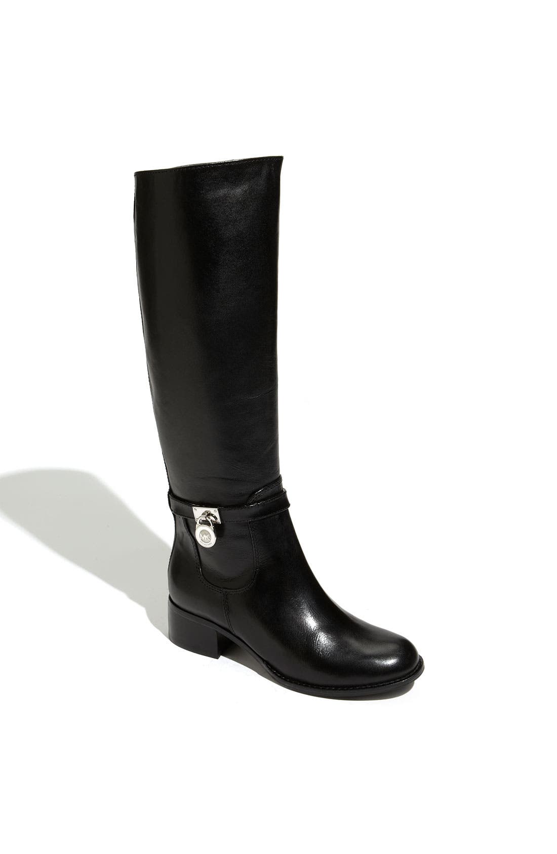 michael kors riding boots black and brown