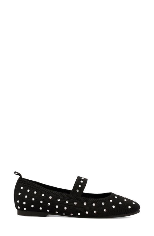 Mia Seema Womens Rhinestone Ribbed Knit Mary Janes In Black