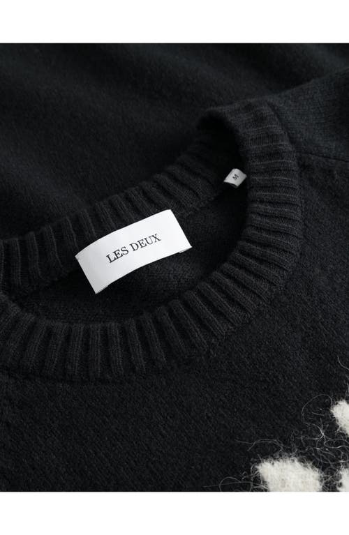 Shop Les Deux Felipe Wool Blend Sweater In Black/ivory