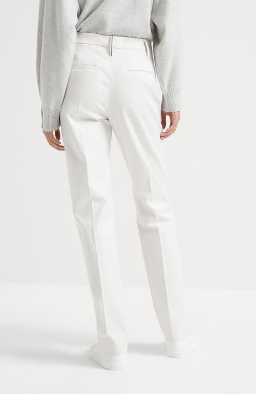 Shop Brunello Cucinelli Cigarette Trousers In Snow