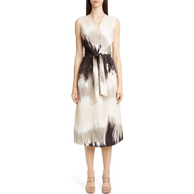 Lafayette 148 New York Orielle Tie Dye Midi Dress, Beige