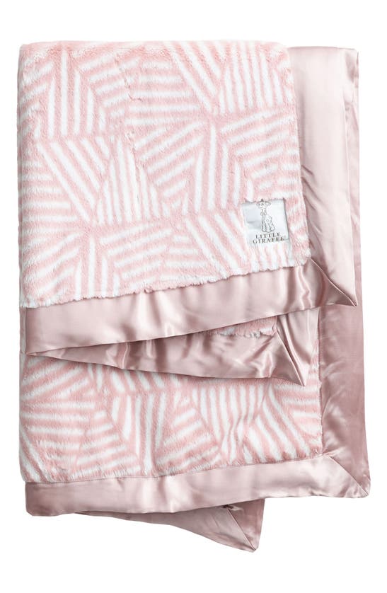 Little Giraffe Unisex Luxe Abstract Blanket In Dusty Pink
