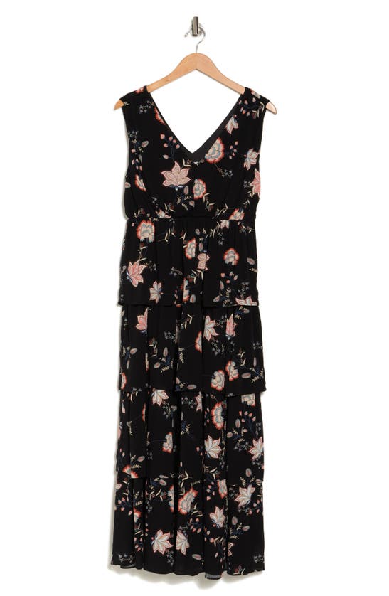 Wishlist Sleeveless Tiered Maxi Sundress In Black