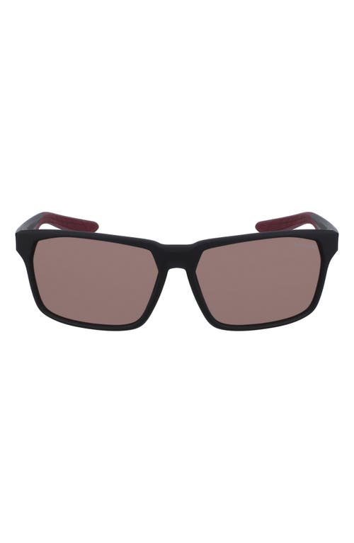 Nike Maverick Rge 59mm Rectangular Sunglasses In Matte Black/course Tint