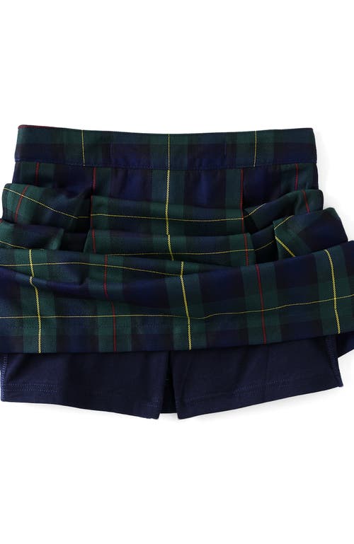 Shop Lands' End School Uniform Girls Plaid Skort Top Of Knee In Hunter/classic Navy Plaid